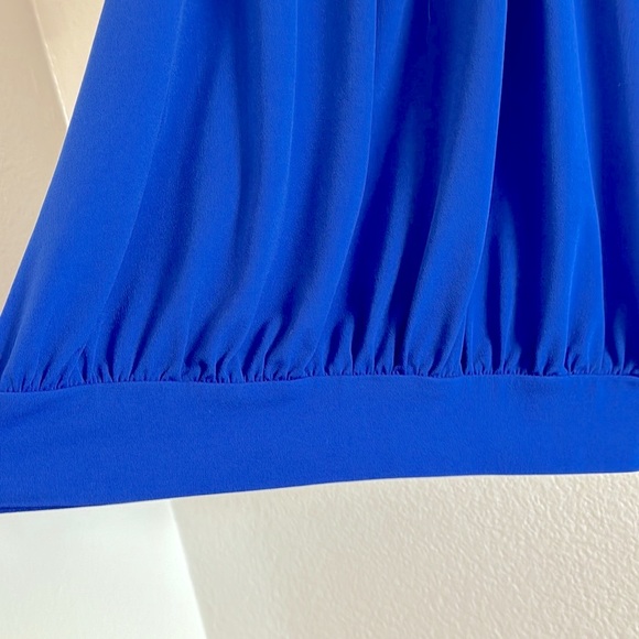 The Limited XS royal blue and silver sleeveless halter blouse top dress - Picture 4 of 7